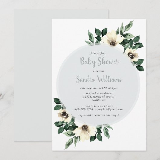 Vers Anemone baby shower nodiggray Kaart (Voorkant / Achterkant)