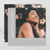 Vers begin grijs minimaal foto-afstuderen kaart (Voorkant / Achterkant)