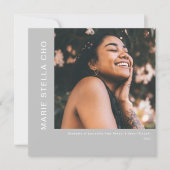 Vers begin grijs minimaal foto-afstuderen kaart (Voorkant)