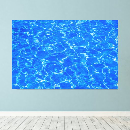 Vers blauw water canvas afdruk (Insitu (Houten vloer))