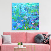 Vers blauw water Lily Pond Monet Fine Art Canvas Afdruk (Insitu (Woonkamer))