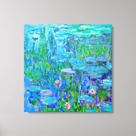 Vers blauw water Lily Pond Monet Fine Art Canvas Afdruk