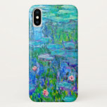 Vers blauw water Lily Pond Monet Fine Art iPhone X Hoesje<br><div class="desc">Water Lilies werd geschilderd door de Franse kunstenaar Impressionisme,  Claude Monet,  c. 1914. Dit is een van de vele versies van zijn tuinwaterlopervijver in Giverny,  Frankrijk. Dit ontwerp show de waterlans op de bloemkussens onder de reflecties van de grasteelt in de vijver.</div>