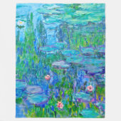 Vers blauw water Lily Pond Monet Fine Art Fleece Deken (Voorkant)