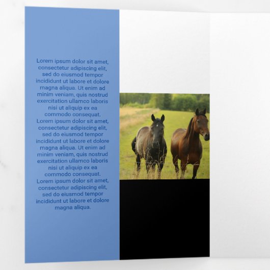 Vers blauwe toon kwadraat QR-code Drieluik Kaart (Binnenzijde eerst)