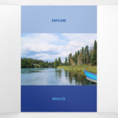 Vers blauwe toon kwadraat QR-code Drieluik Kaart (Binnenkant midden)