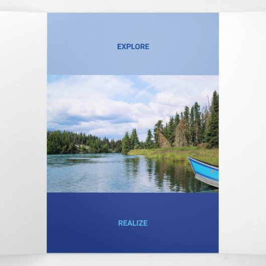 Vers blauwe toon kwadraat QR-code Drieluik Kaart (Binnenkant midden)