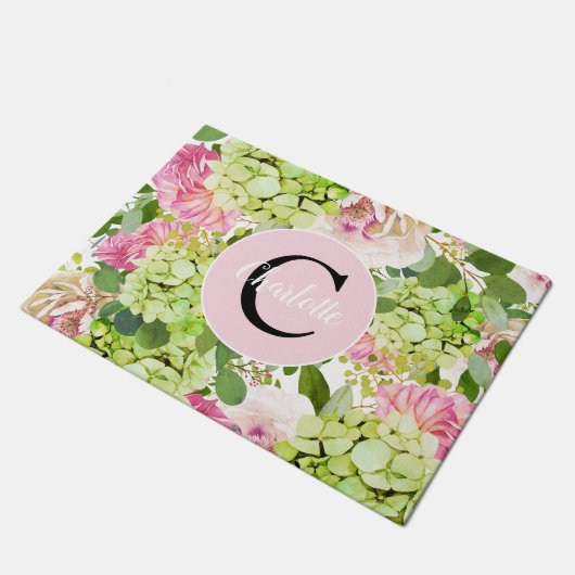 Vers bloemenmonogram deurmat (Schuin)
