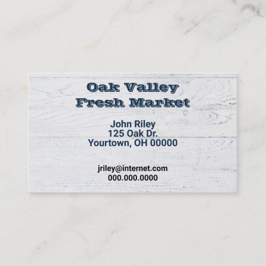 Vers Blueberry hart Visitekaartje (Achterkant)