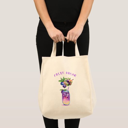 Vers Blueberry Juice Cool Drink Canvas tas (Voorkant (product))