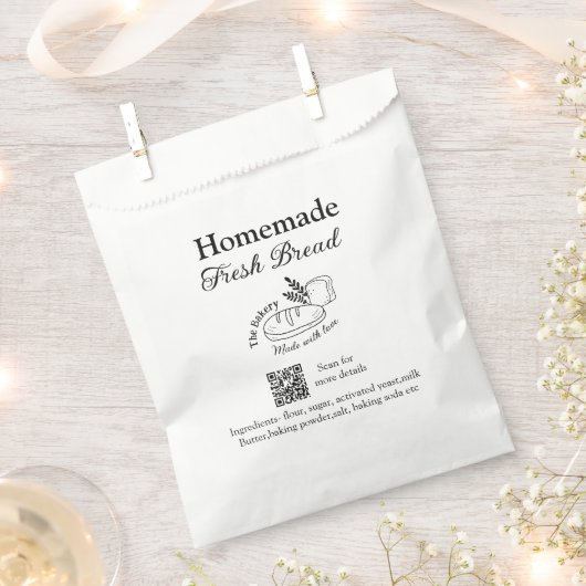 Vers brood bakkerij naam ingrediënten Q of code h Bedankzakje (Geknipt)