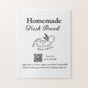 Vers brood bakkerij naam ingrediënten Q of code h Legpuzzel