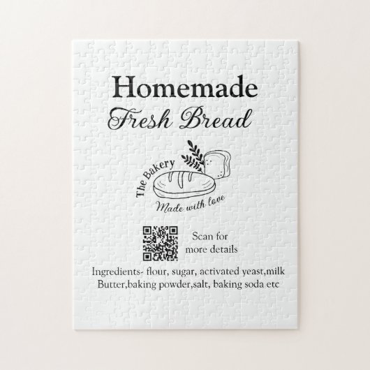 Vers brood bakkerij naam ingrediënten Q of code h Legpuzzel (Verticaal)