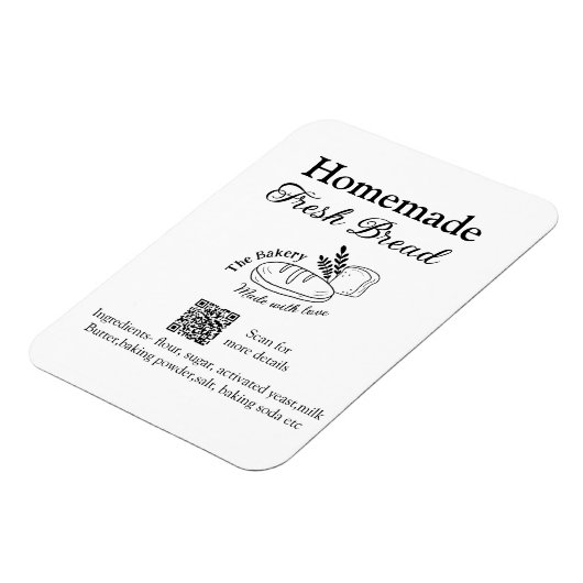 Vers brood bakkerij naam ingrediënten Q of code h Magneet (Linkerzijde)