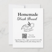 Vers brood bakkerij naam ingrediënten Q of code h Notitiekaartje (Voorkant)