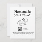 Vers brood bakkerij naam ingrediënten Q of code h Notitiekaartje (Achterkant)