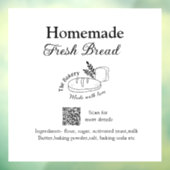 Vers brood bakkerij naam ingrediënten Q of code h Raamsticker (Vel 3)