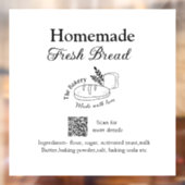 Vers brood bakkerij naam ingrediënten Q of code h Raamsticker (Vel 2)