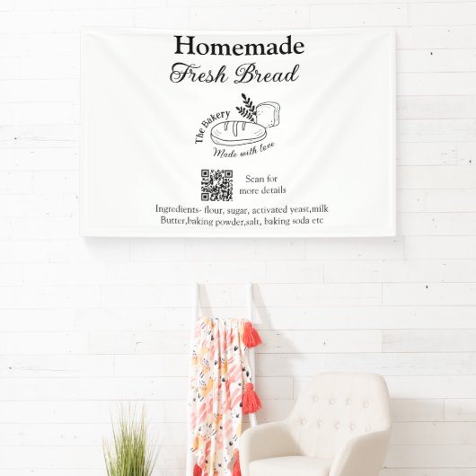 Vers brood bakkerij naam ingrediënten Q of code h Spandoek (Insitu)