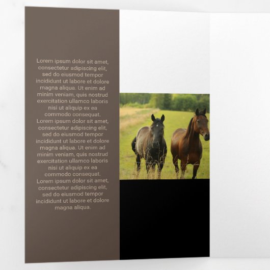 Vers bruine toon kwadraat QR-code Drieluik Kaart (Binnenzijde eerst)