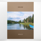 Vers bruine toon kwadraat QR-code Drieluik Kaart (Binnenkant midden)