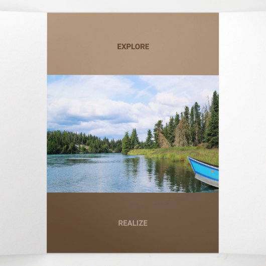 Vers bruine toon kwadraat QR-code Drieluik Kaart (Binnenkant midden)