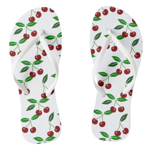 Vers Cherry Seamless Pattern Teenslippers (Voetbed)