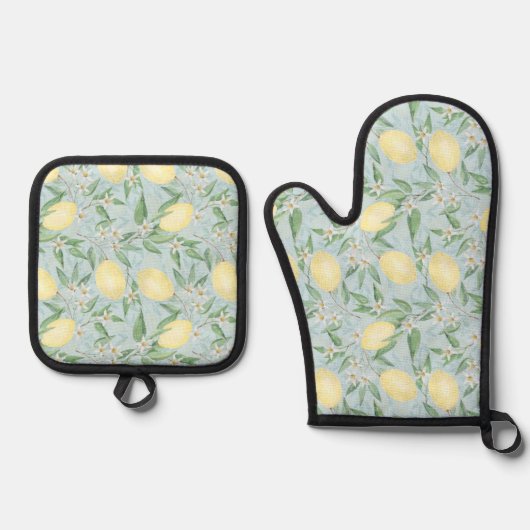 vers citroengeel citrus ovenwant & pannenlap set (Voorkant)