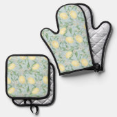 vers citroengeel citrus ovenwant & pannenlap set (Voorkant / Achterkant)