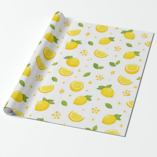 Vers citroenpatroon cadeaupapier (Uitgerold)