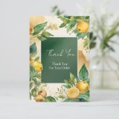 Vers citrusframe met groene botanische accenten bedankkaart (Staand voorkant)