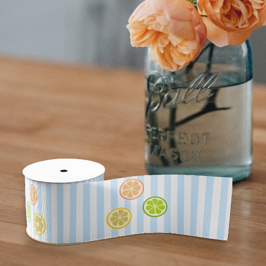 Vers citrusfruit Slice: Oranje Limoen op maat Grosgrain Lint