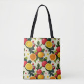 Vers citrusfruitpatroon – helder botanisch tote bag (Voorkant)