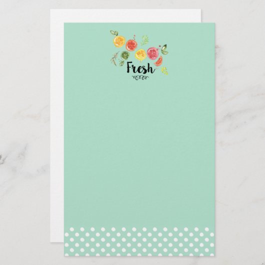 Vers - Citrusvruchten in Waterverf Briefpapier (Voorkant / Achterkant)