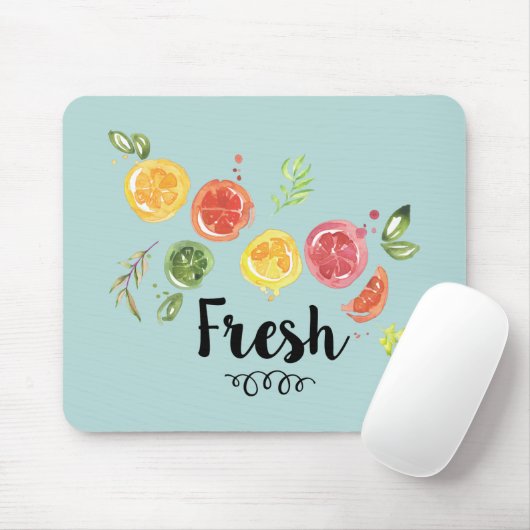 Vers - Citrusvruchten in Waterverf Muismat (Met muis)