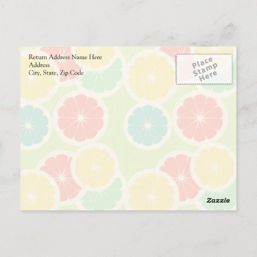 Vers citrusvruchtenontwerp, geschikt om te kleuren briefkaart (Achterkant)