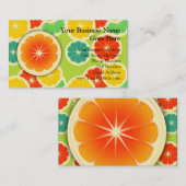 Vers citrusvruchtenontwerp, geschikt om te kleuren visitekaartje (Voorkant / Achterkant)