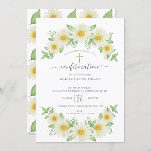 Vers Daisy Floral Confirmation Kaart