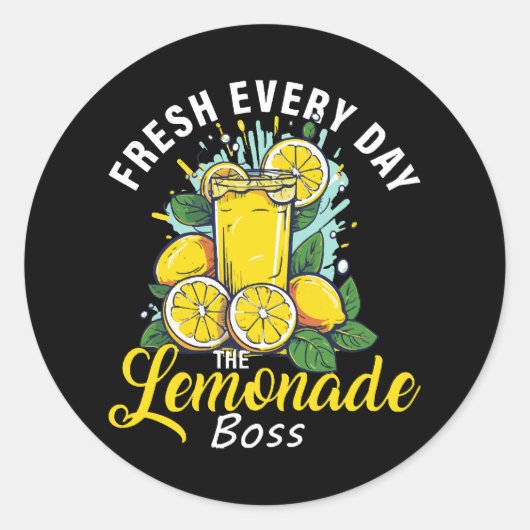 Vers elke dag De limonadebaas Ronde Sticker (Voorkant)