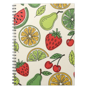 Vers en leuk fruitpatroon  notitieboek