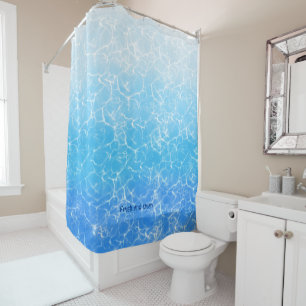 Vers en schoon, helder blauw water douchegordijn