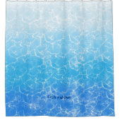 Vers en schoon, helder blauw water douchegordijn (Voorkant)
