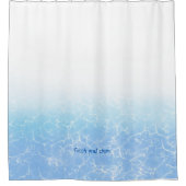 Vers en schoon, helder blauw waterrandje douchegordijn (Voorkant)