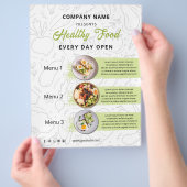 Vers eten, Gezond eten Catering Restaurant Menu (Hand)