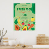 Vers eten, Gezond eten Catering Restaurant Menu Poster (Keuken)