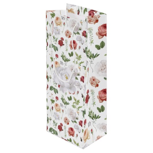 Vers Floral Wijn Cadeautas (Achterkant Gekanteld)