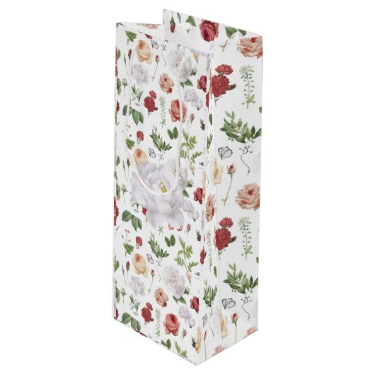 Vers Floral Wijn Cadeautas (Voorkant Gekanteld)