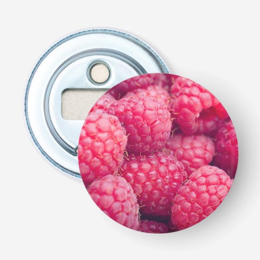 Vers frambozen button flesopener (Voorkant)