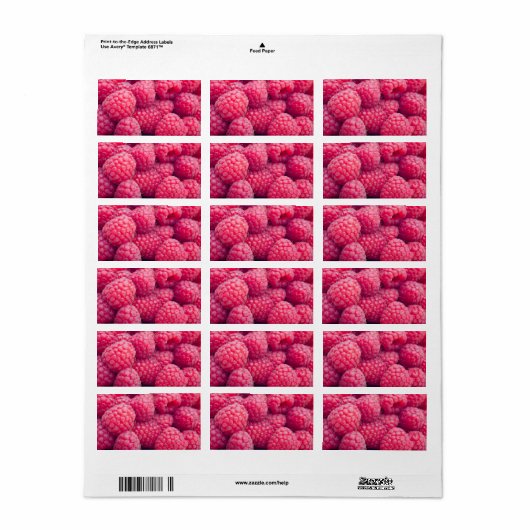 Vers frambozen etiket (Full Sheet)
