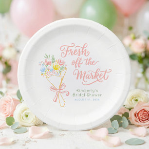Vers Fris Van De Markt Kleurrijke Pastel Bruiloft Papieren Bordje